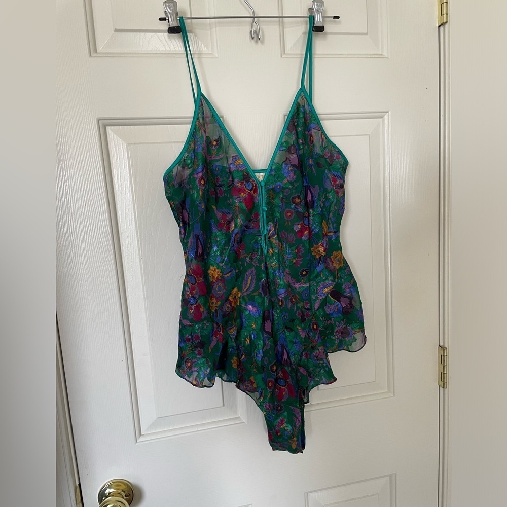 Vintage Victorias Secret floral teddy size Large